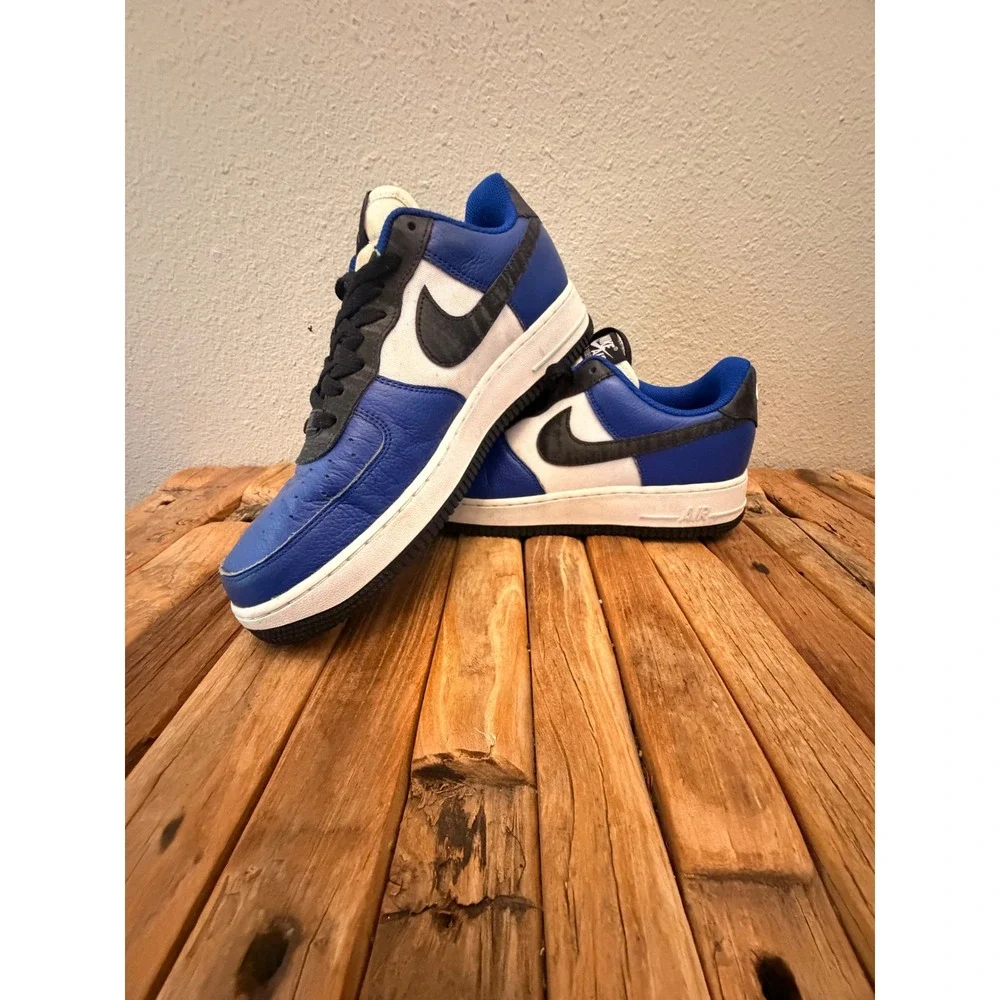 Nike Air Force 1 Low 9.5 Blue White Black DV3892-900 Leather Sneakers